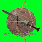 Degel Shevet2-Shimon: weapons on green background
